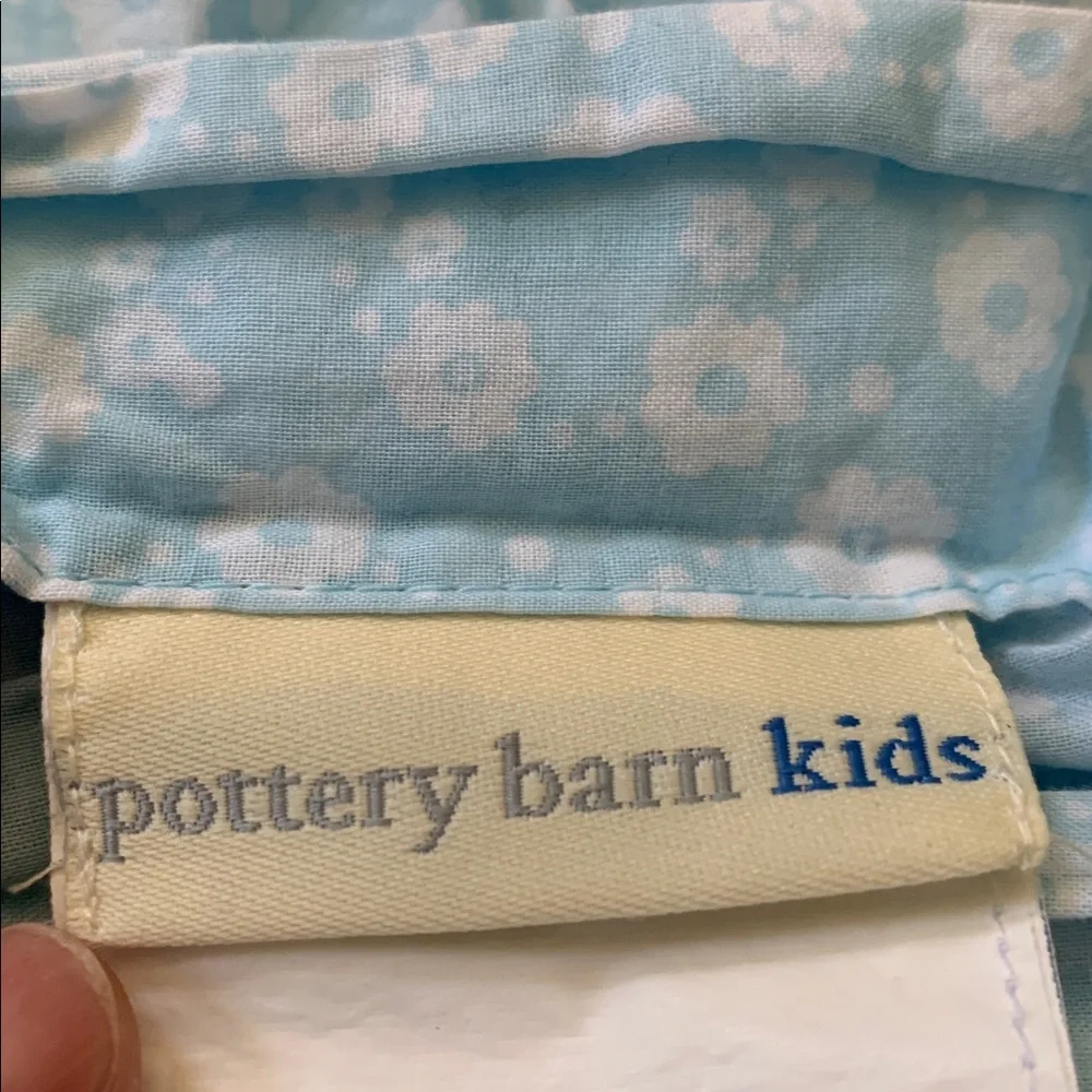 Pottery Barn Kids Light Blue Floral twin duvet